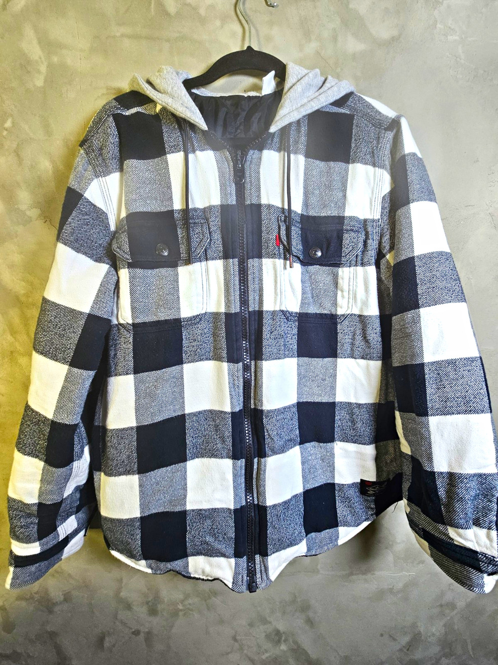 Levi's Justin Timberlake Men's Reversible Hooded Jacket Black/White/Gray L